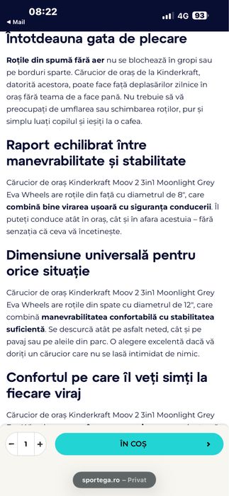 Kinderkraft Moov 2   3in1 Moonlight Grey roti spuma Eva