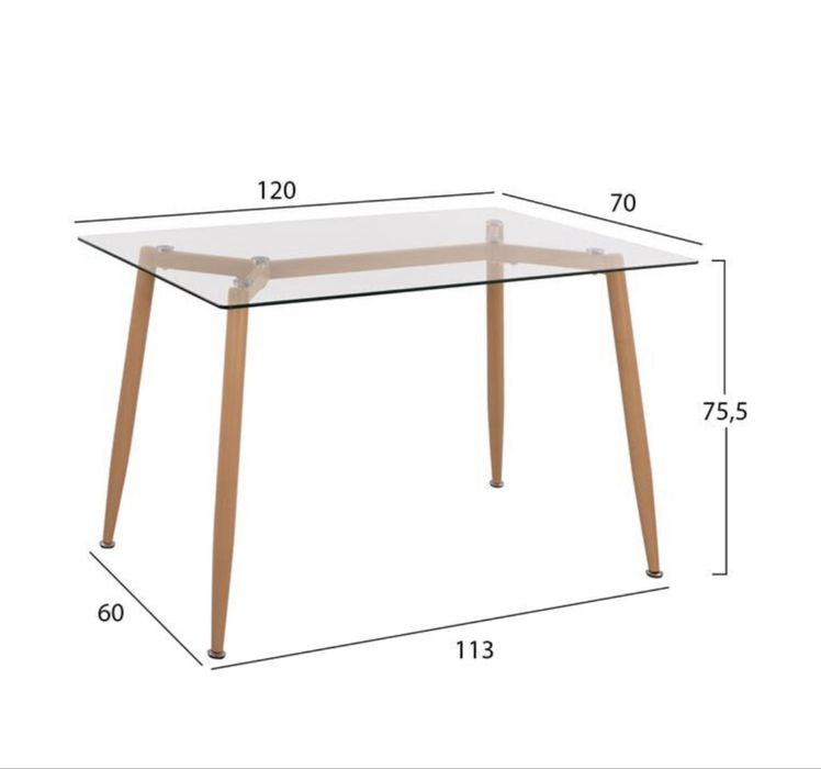 Стъклена трапезна маса