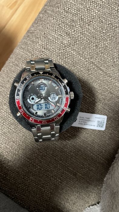Ceas Martyn Line Dual Time Chronograph, inox, nou!