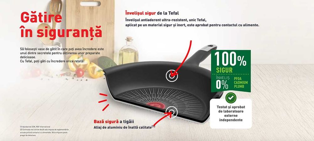 Wok Tefal Simply Clean B5671953 diametru 28cm aluminiu Nou Sigilat