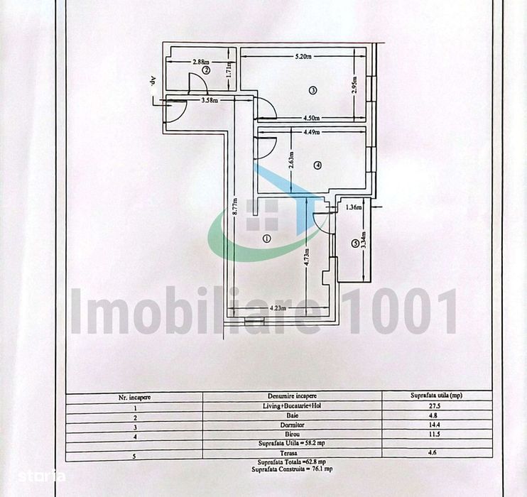 Apartament 3 camere, etaj 3, imobil nou, finisat, cu loc de parcare