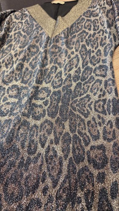Празнична рокля с леопардов принт и ламе