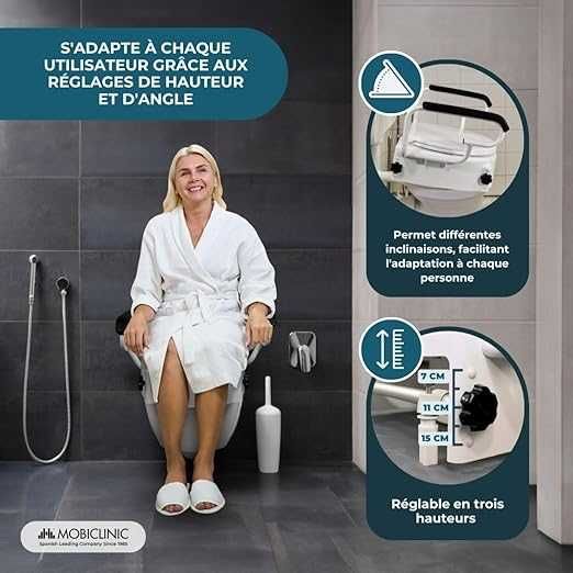 Mobiclinic Tajo Тоалетна седалка със сгъваеми дръжки и капак, до 100 кг.