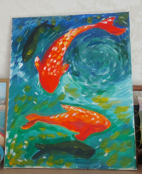 Интерьерные картины, акрил,  рукописные,