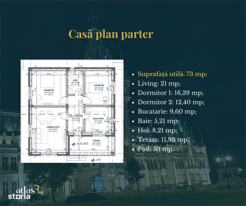 Casa plan parter | Lunca Cetatuii | 3 camere