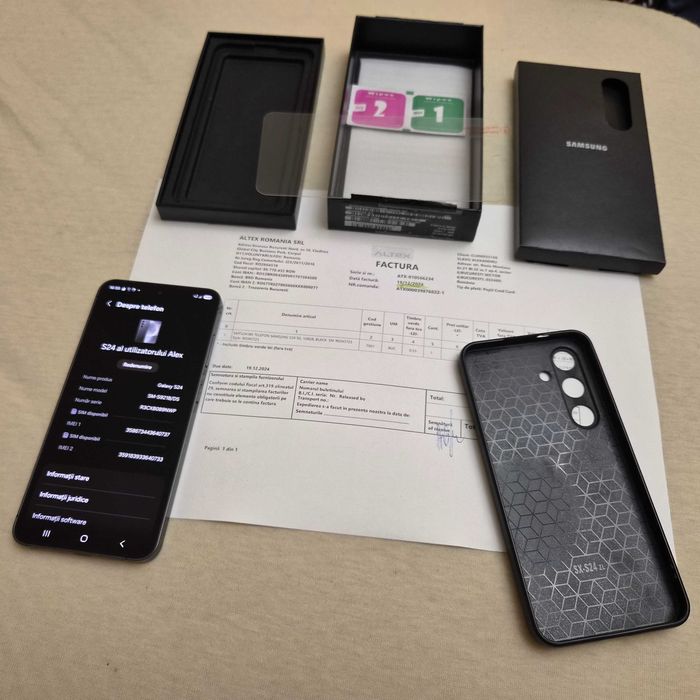 Samsung S24 5G 128Gb GARANTIE REPREZENTANTA Factura cutie Husa Folie Sticla