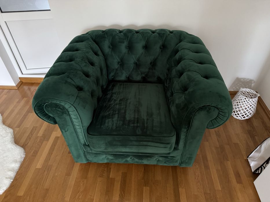 Set canapea si fotoliu mobexpert verde