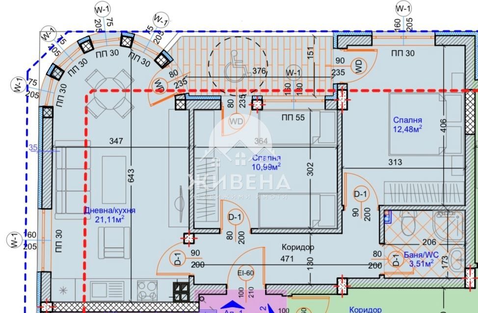 Продава се Тристаен апартамент в Варна, Център - 89 кв.м за 2972 €/кв.м - Снимка #3