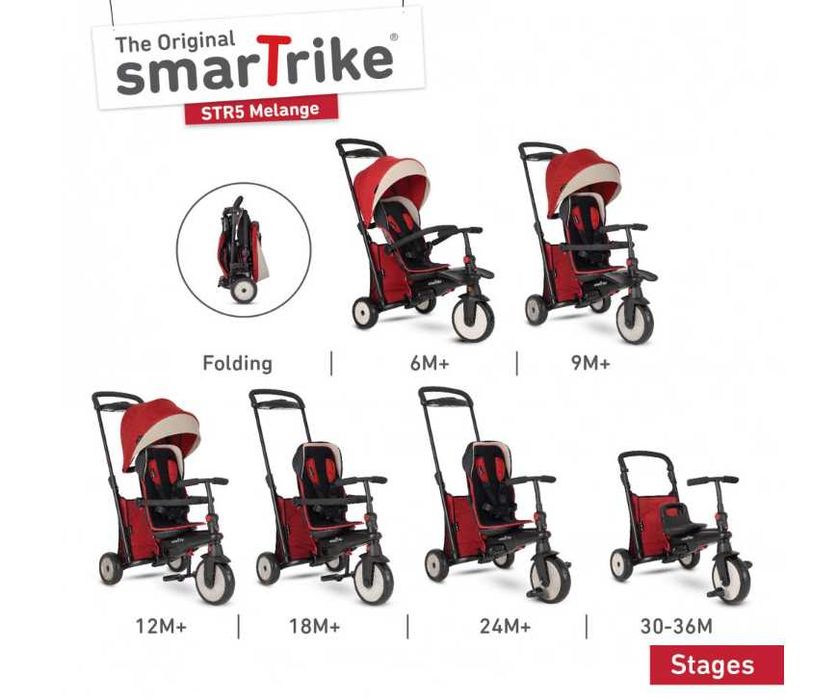 Tricicleta pentru copii Smart Trike STR5 Rosu 7 in 1