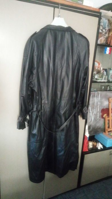 Дамско кожено манто палто Тренчкот Естествена кожа