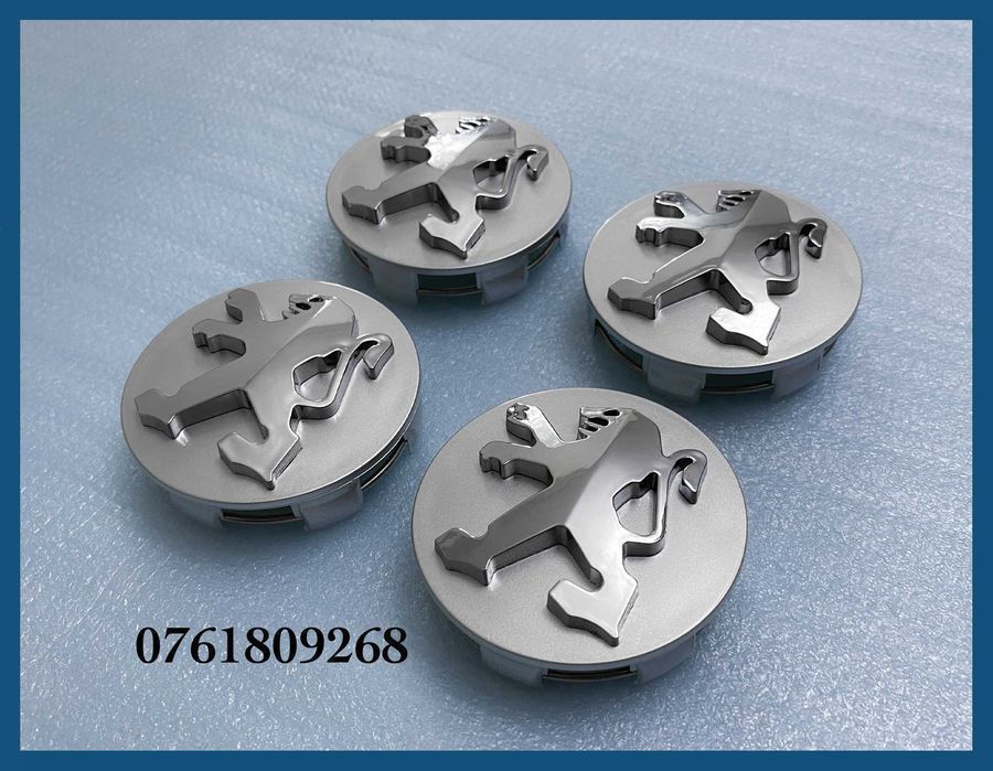 Set 4 capace gri 60mm jante aliaj Peugeot