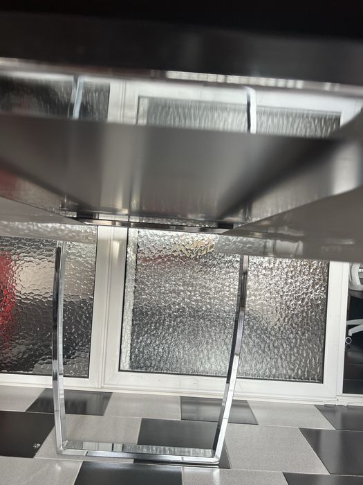 Стъклена трапезарна маса 160/90/76 - WENGE