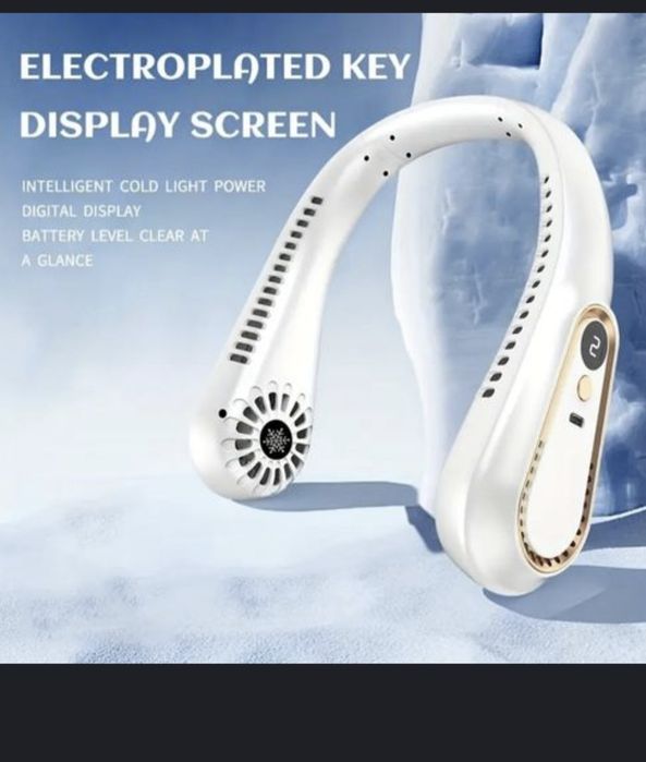 Преносим USB вентилатор за врат. Нов,