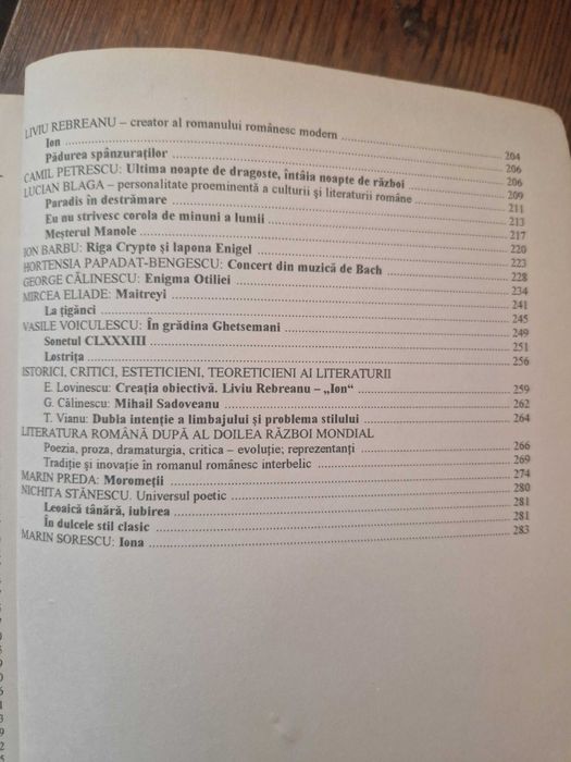 Analize literare pentru liceu