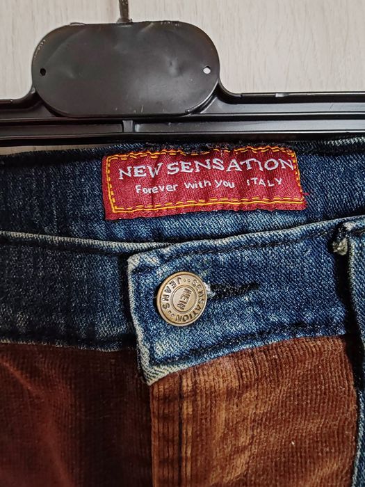 Fustă denim și catifea reiată