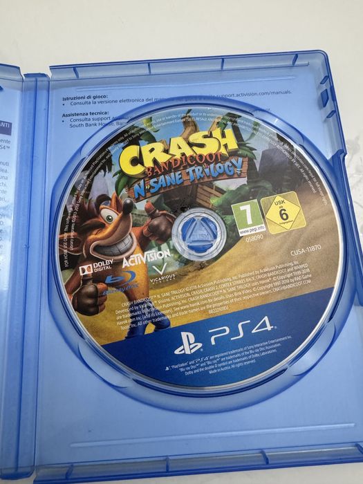 Диск PS4 Crash Bandicoot N'sane Trilogy