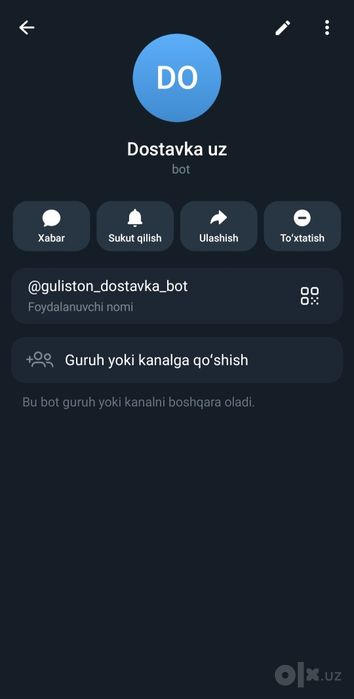 Telegram bot Dostavka bot