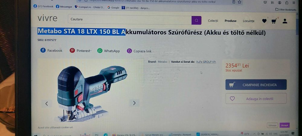 Metabo STA 18 LTX 150 BL fierastrau pendular (soricel) cu acumulator 4Ah LI HD si Incarcator