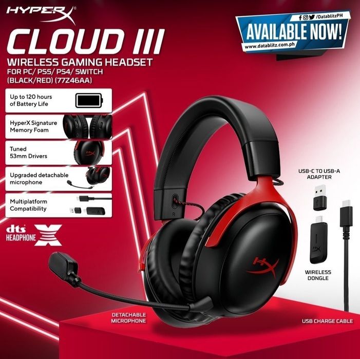 Hyperx Cloud 3 Wireless Беспроводные Наушники/Гарнитура