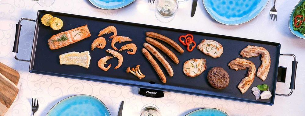 Електрическа грил плоча Bestron XXL с незалепващо покритие ABP604.