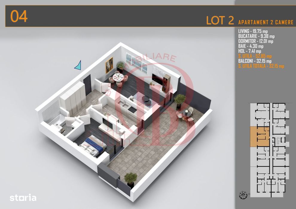 Apartament superb 2 camere cu terasa - Pallady Metrou Teclu