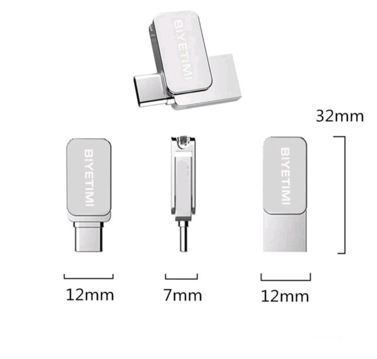 Флаш памет BIYETIMI 128GB(2 в 1) - USB 2.0 и Type-C(3 бр.)