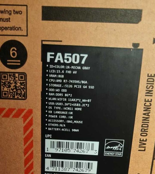 Ryzen 7 7435HS/RTX 4060 8GB/16GB RAM/512GB SSD/15.6 144hz/ASUS TUF F15