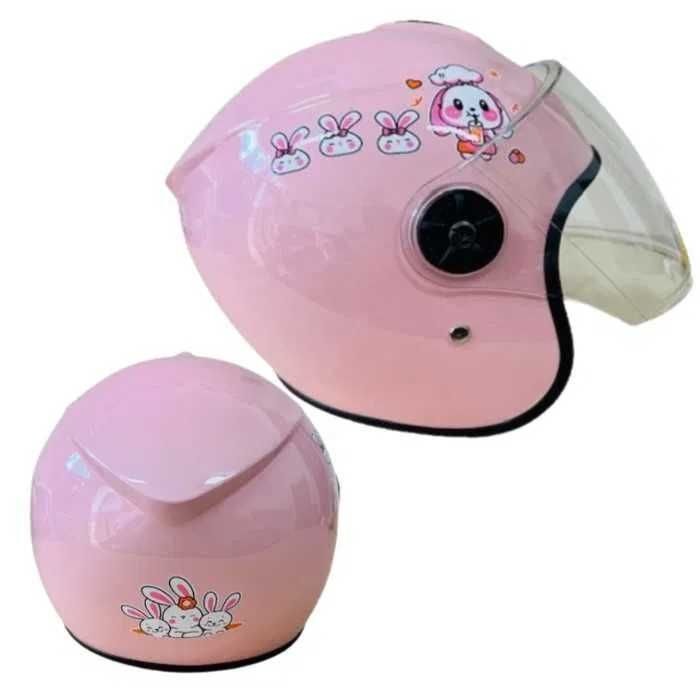 Детска каска за мотор Mercado Trade, За скутер, XS размер, Сив и розов