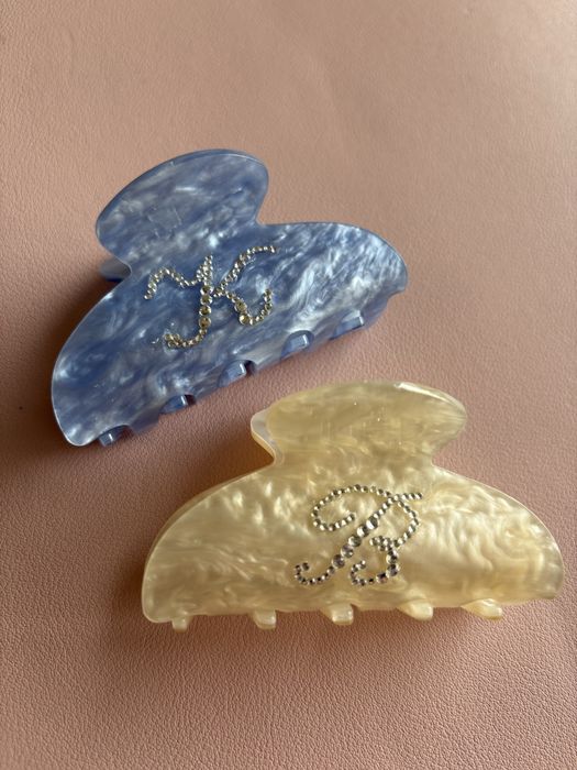 Шнола/ щипка за коса с персонализиран текст с кристали