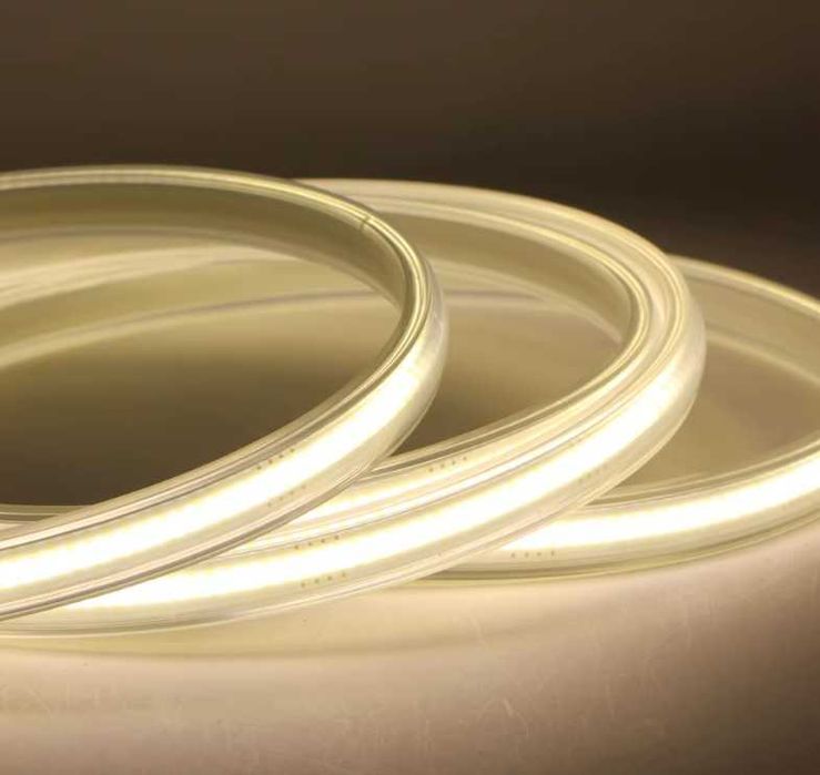 IP67 Водоустойчива COB LED лента, 220 светодиода/м, EU щепсел, 4 метър