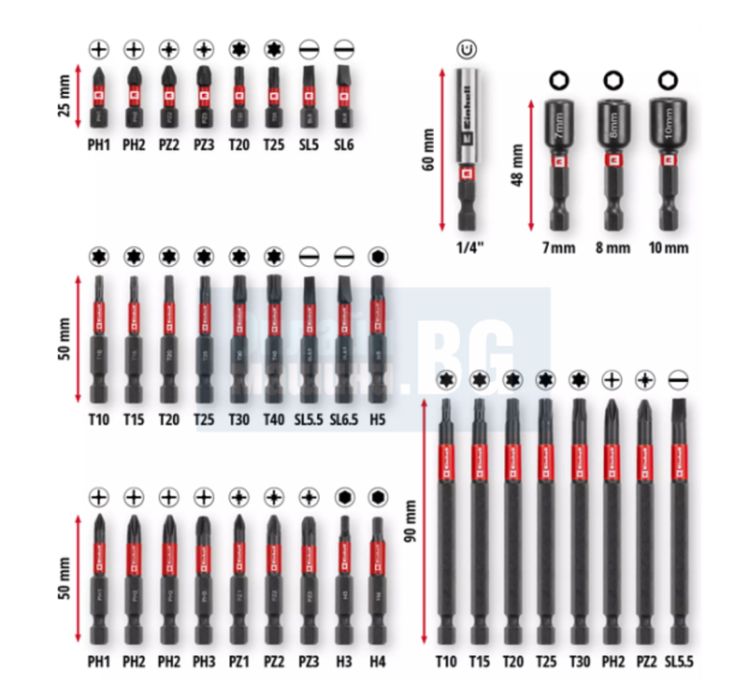 Комлект ударни удължени битове 38части