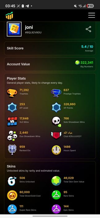 Аккаунт brawl stars