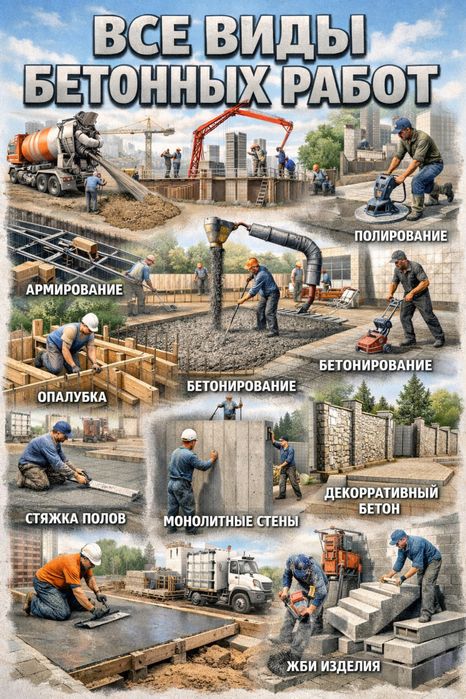 Бетонные работы любой сложности