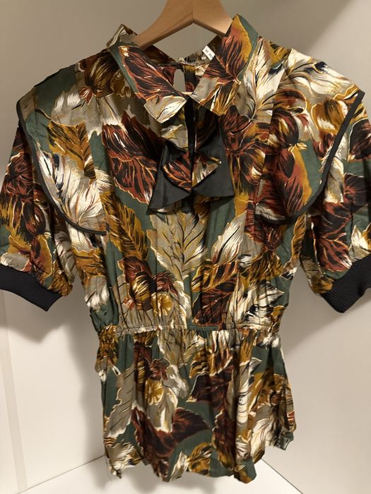 Сет пола и блуза - зелено, кафяво, бежово