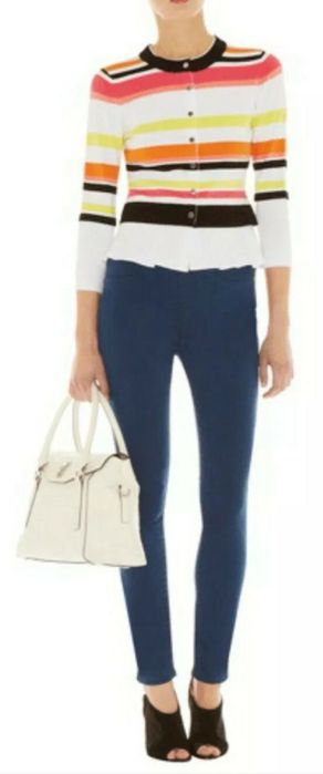 Karen Millen : Striped Knit Premium Cardigan -размер 4/ S-М Оригинал