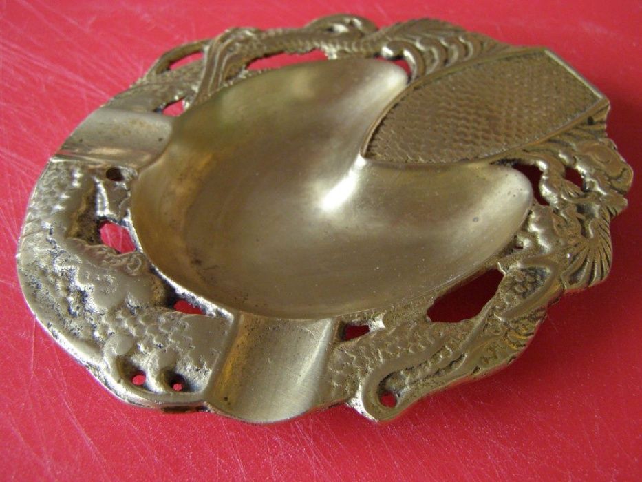 винтидж фруктиера свещник стар пепелник месинг vintage deco