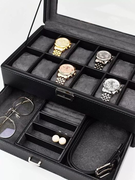 Шкатулка для часов очков и украшений большая с замком