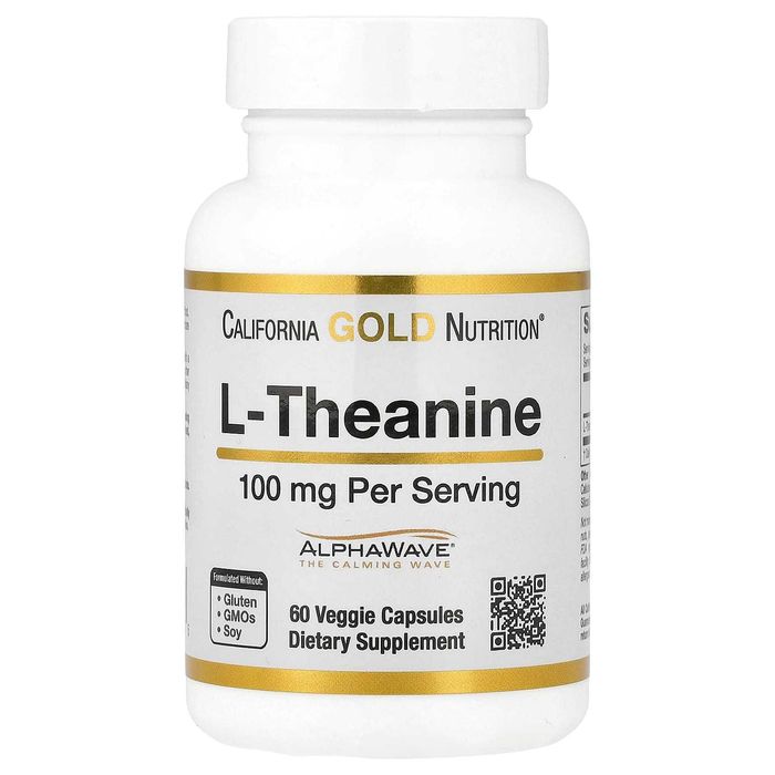 California Gold Nutrition, L-теанин, 100 мг, 60 капсул
