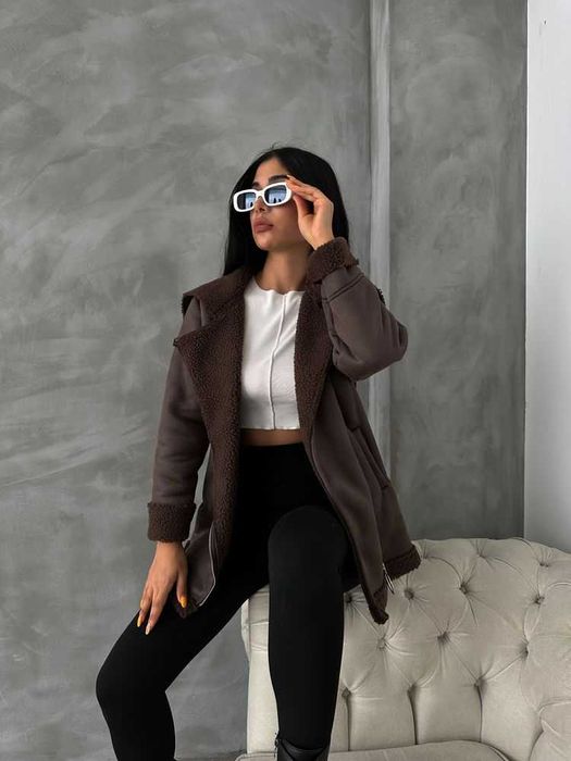 Дамско зимно яке с НОВА по-ниска ЦЕНА в актуален за сезона кафяв цвят