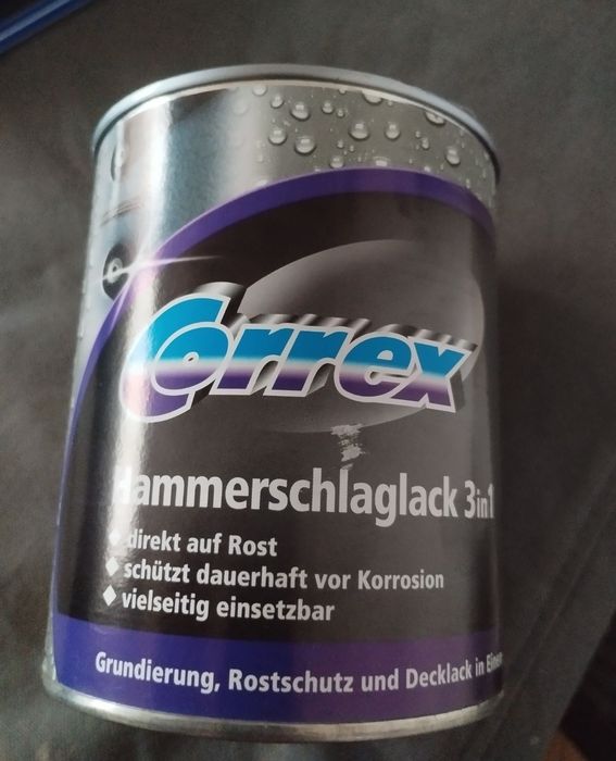 Vopsea protectoră metalică Correx, finisaj cu ciocan, 3 în 1, verde, 7