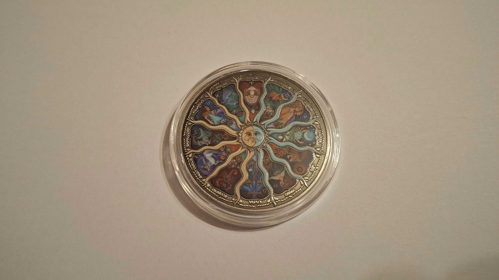 Moneda zodiac cu Soare si Luna