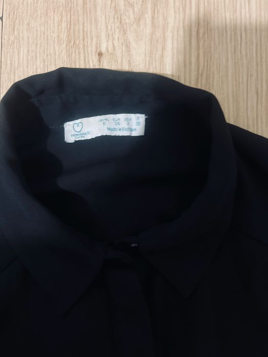 Fusta piele H&M si camasa neagra Primark