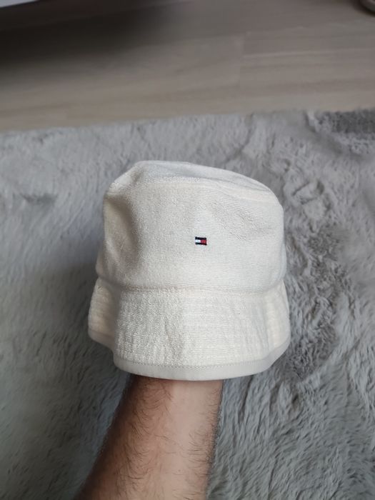 Tommy Hilfiger TH flag fabric bucket hat pălărie culoare crem/bej marimea OS noua originala