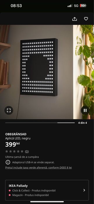 Lampa led/Panou Smart Ikea