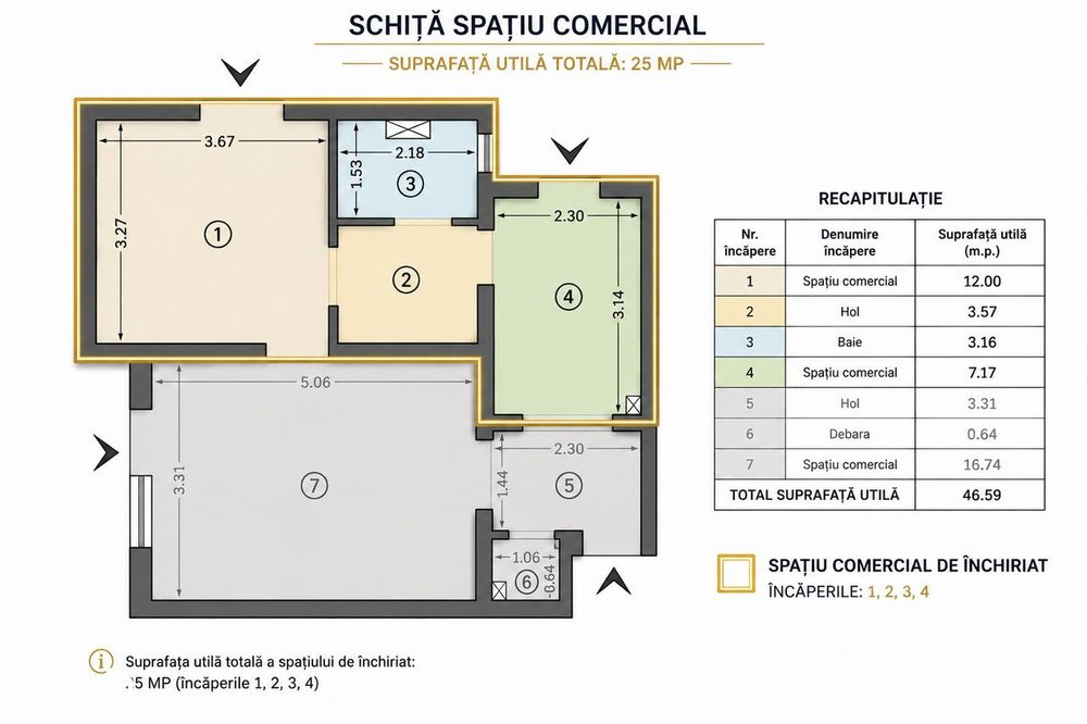 Inchiriere Spatiu Comercial | 25mp | Gara Nicolina |Disponibil imediat
