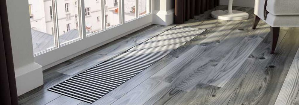 Установка внутрипольных конвекторов