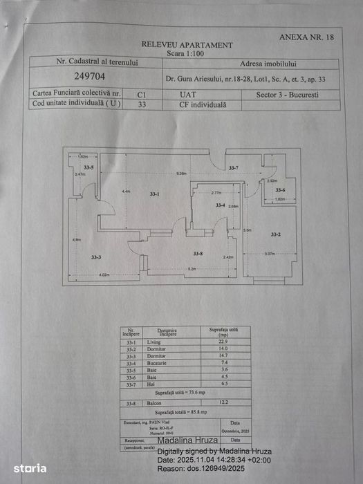 3 camere Pallady, Teclu
