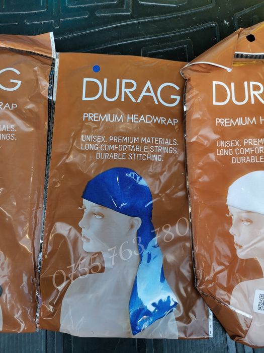 Durag - negru, alb, albastru, gri - premium headwrap