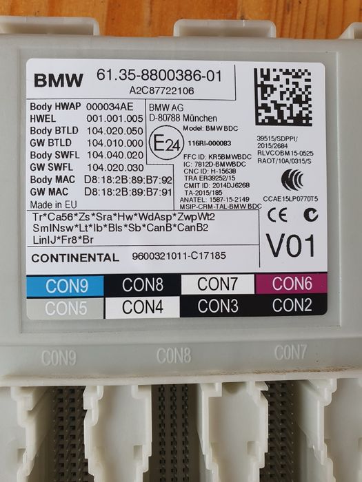 Modul/Calculator BDC 2 Bmw G30 G31 G11 G12 G01 G02 G32