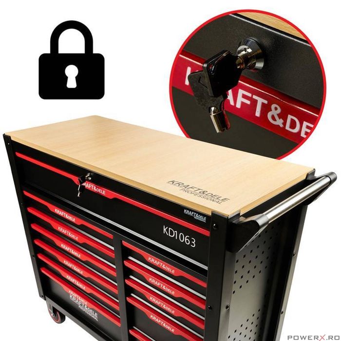 Dulap complet cu roti, 12 sertare, 479 elemente, Kraft